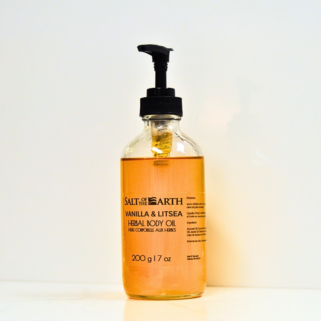 herbal body and massage oil for dry skin salt of the earth