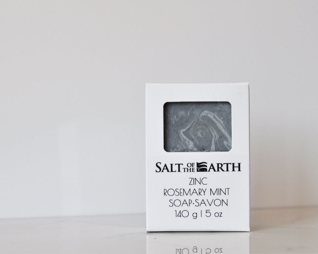 ROSEMARY MINT & ZINC | HERBACEOUS ENVIGORATING & DEODERIZING SALT BAR - SALT OF THE EARTH