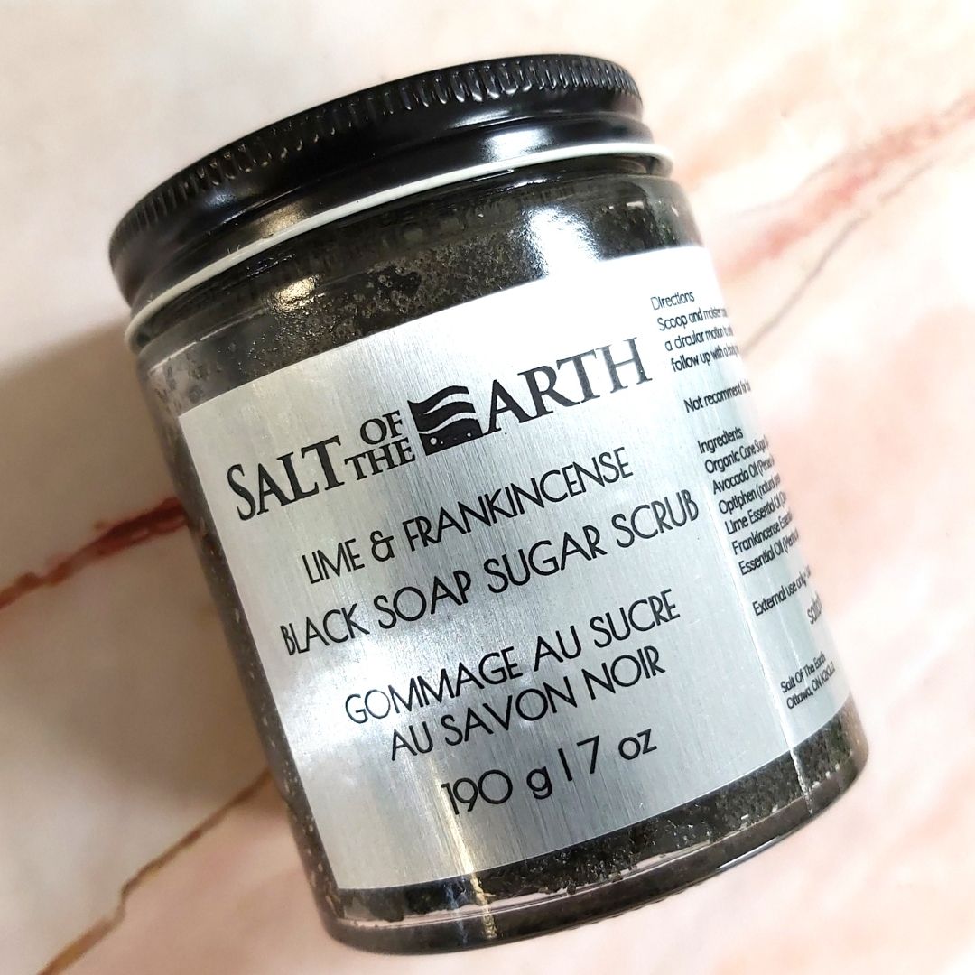 Exfoliating mask black soap near me exfoliator bikini area  shower scrub exfoliant for dry skin SALT OF THE EARTH body